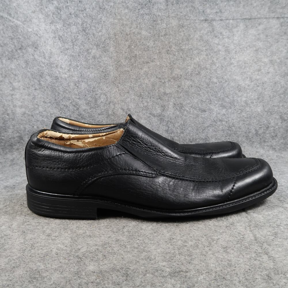 Rockport Shoes Mens 12 Slip On Loafers Classic Casual Black Square Toe Leather